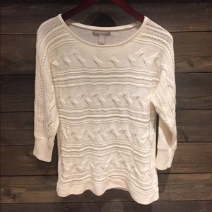 Ivory pull-over cable knit sweater